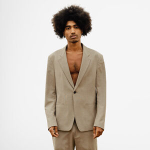 Beige Cotton Suit Jacket